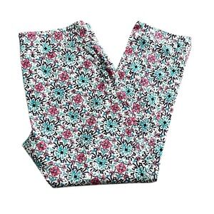 Peck & Peck Pull-OnFloral Patterned Stretch Pants‎